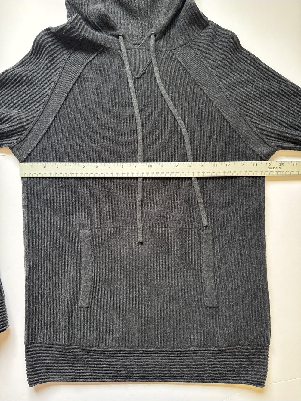 Weston Jon Boucher Men's Black Dune Ottoman Knit Luxury Hoodie With Silk Wool S - Picture 11 of 15